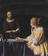 Jan Vermeer Misterss and Maid (mk30) oil painting reproduction